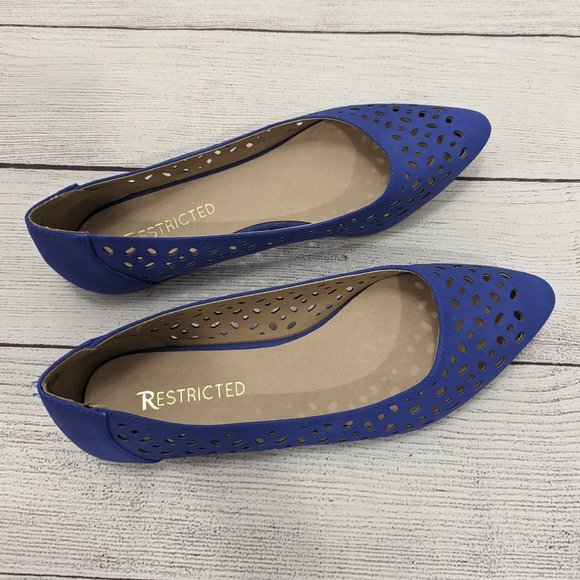 Restricted Shoes - Restricted Blue Cut Out Flats 7.5